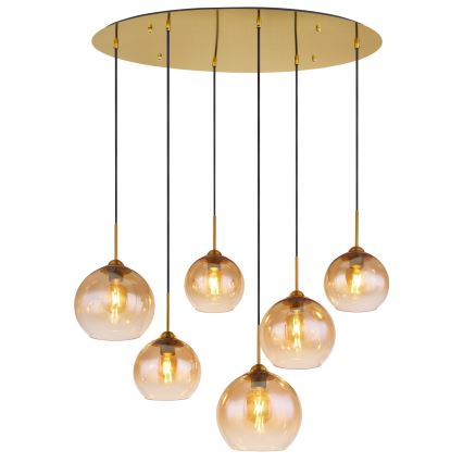 Globo - Luster na sajli 6xE27/60W/230V mesing