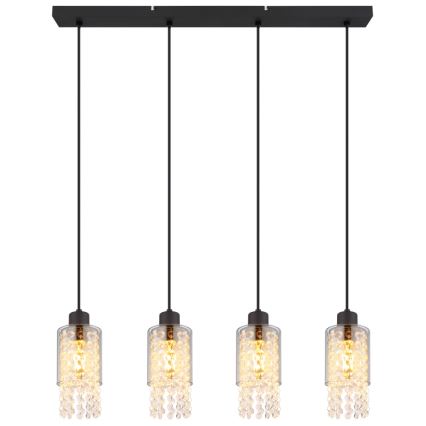 Globo - Luster na sajli 4xE27/40W/230V crna