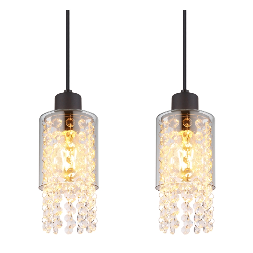 Globo - Luster na sajli 4xE27/40W/230V crna