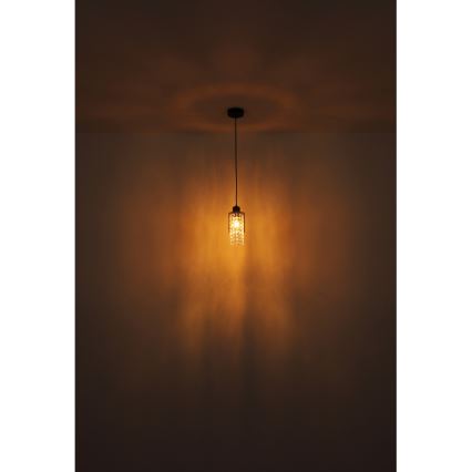 Globo - Luster na sajli 1xE27/40W/230V pr. 10 cm crna