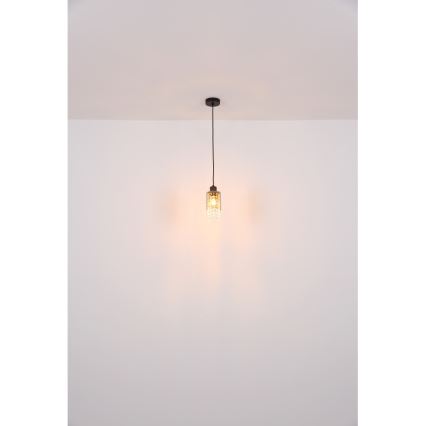 Globo - Luster na sajli 1xE27/40W/230V pr. 10 cm crna