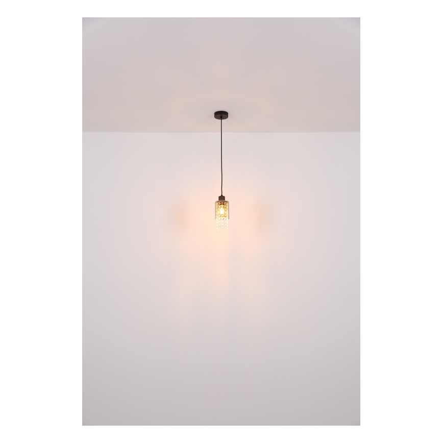 Globo - Luster na sajli 1xE27/40W/230V pr. 10 cm crna