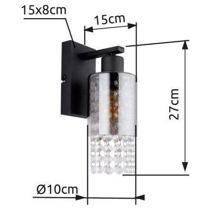 Globo - Zidna lampa 1xE27/40W/230V crna