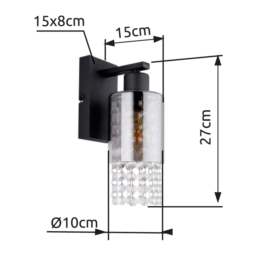 Globo - Zidna lampa 1xE27/40W/230V crna