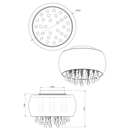 Globo 15809D - Stropna svjetiljka KALLA 5xE14/25W/230V