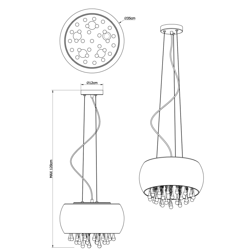 Globo 15809H - Luster na sajli KALLA 5xE14/25W/230V