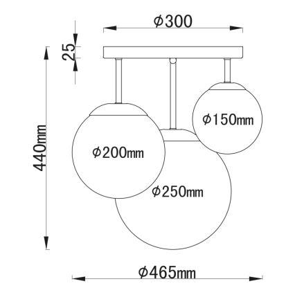 Globo - Nadgradni luster 3xE27/60W/230V