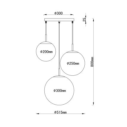 Globo - Luster na sajli 3xE27/60W/230V