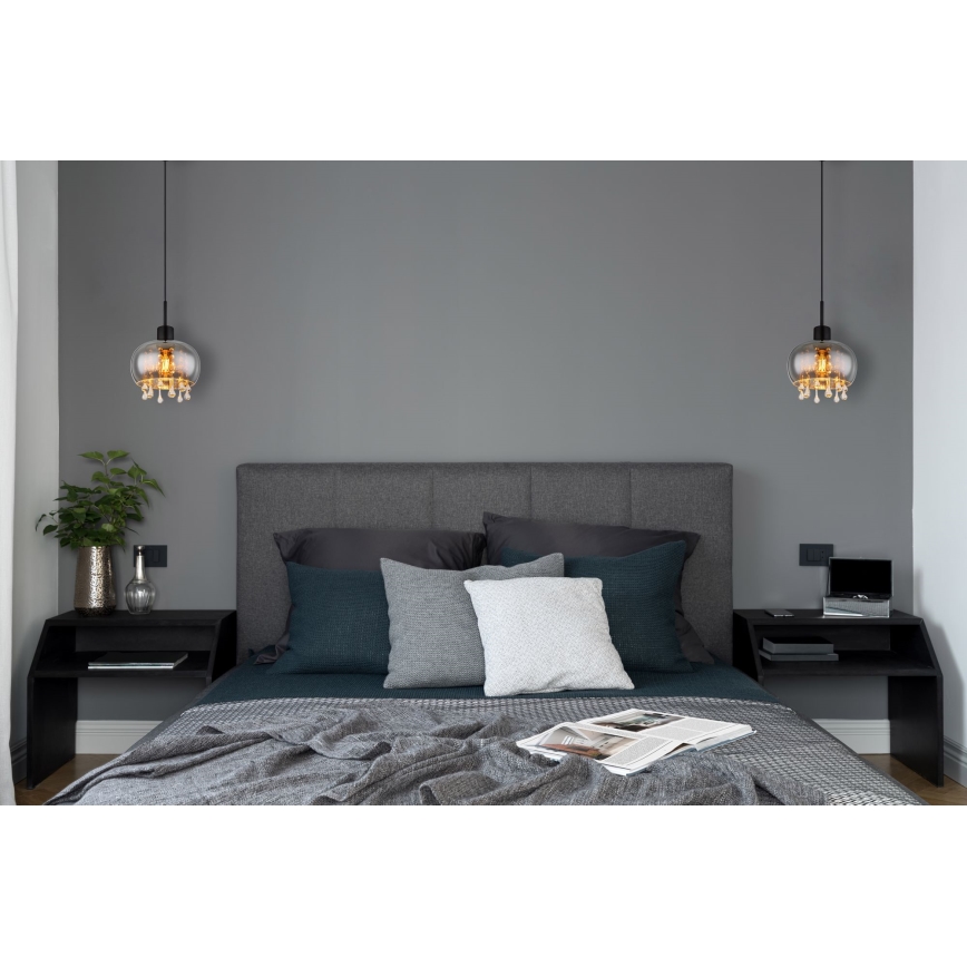 Globo - Luster na sajli 1xE27/9W/230V pr. 21 cm crna