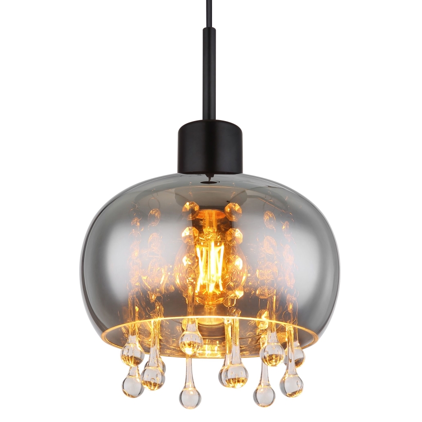 Globo - Luster na sajli 1xE27/9W/230V pr. 21 cm crna