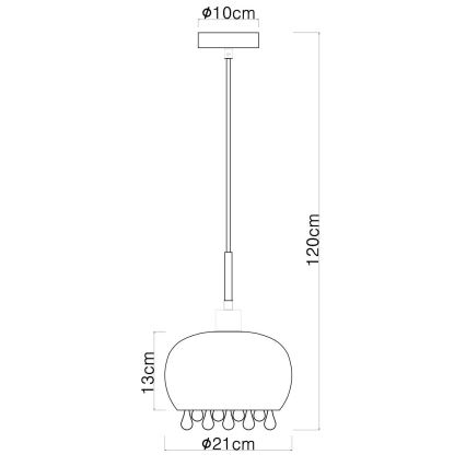 Globo - Luster na sajli 1xE27/9W/230V pr. 21 cm crna