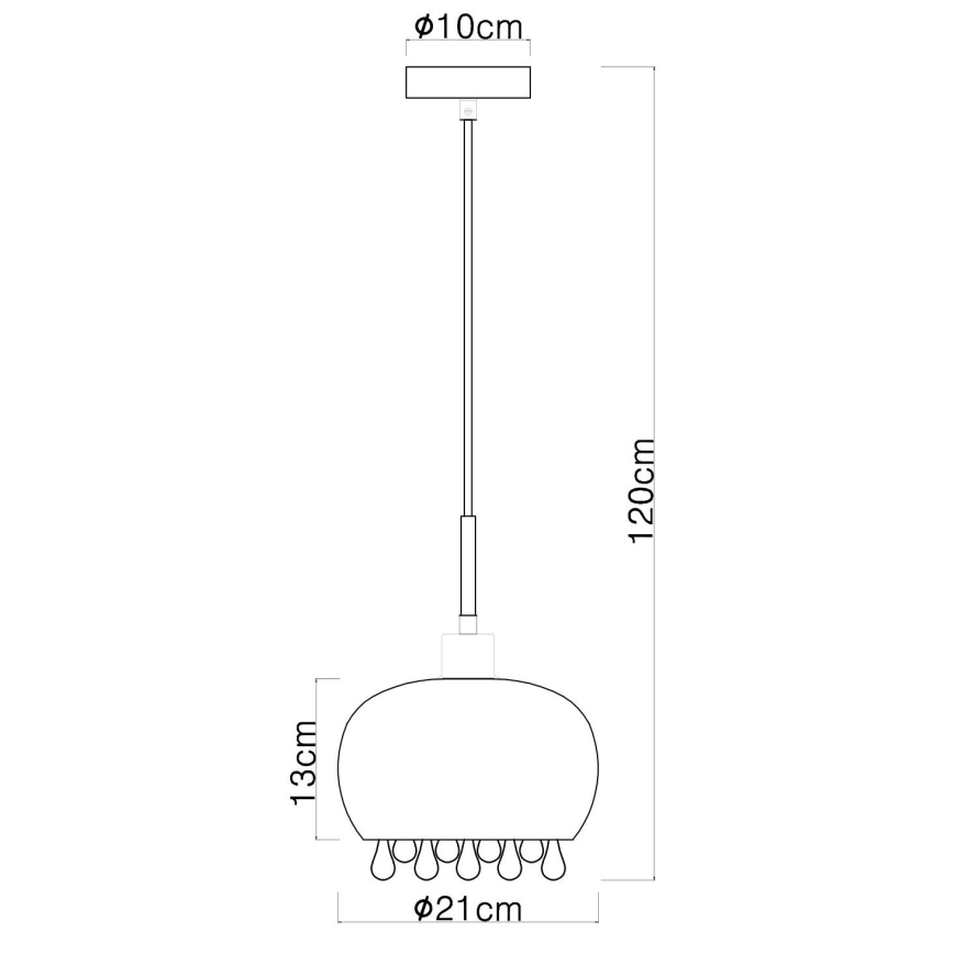 Globo - Luster na sajli 1xE27/9W/230V pr. 21 cm crna