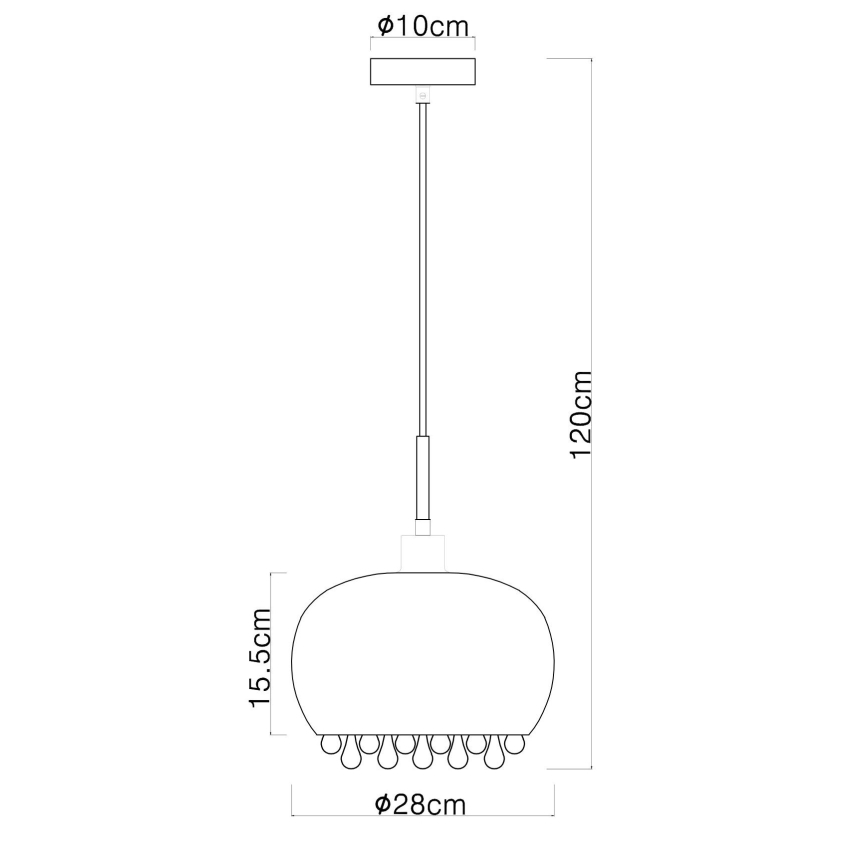 Globo - Luster na sajli 1xE27/9W/230V pr. 28 cm crna