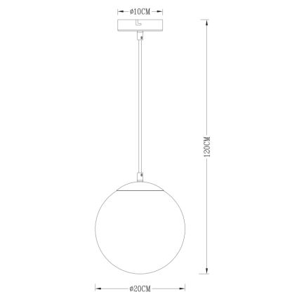 Globo - Luster na sajli 1xE27/40W/230V pr. 20 cm