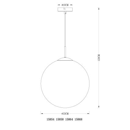 Globo - Luster na sajli 1xE27/40W/230V pr. 33 cm