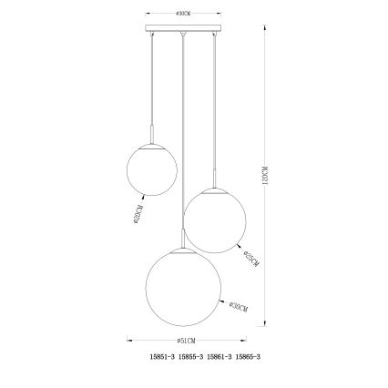 Globo - Luster na sajli 3xE27/40W/230V