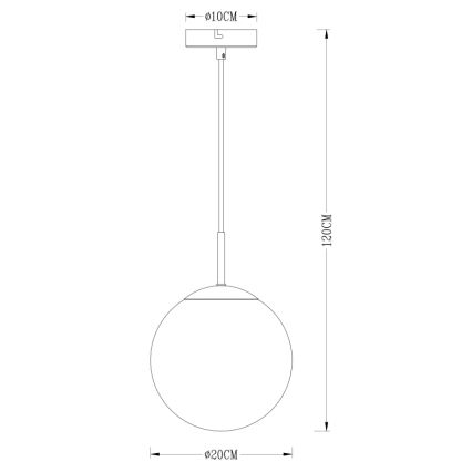 Globo - Luster na sajli 1xE27/40W/230V pr. 20 cm
