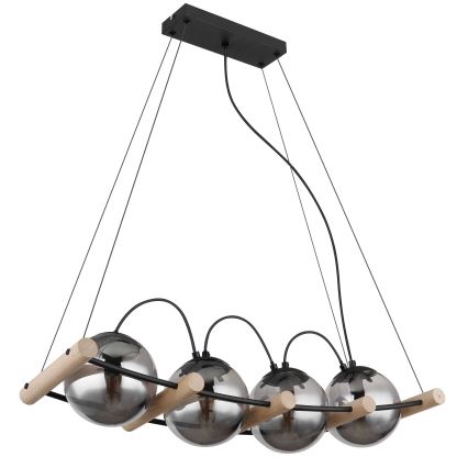 Globo - Luster na sajli 4xE14/15W/230V kaučukovac
