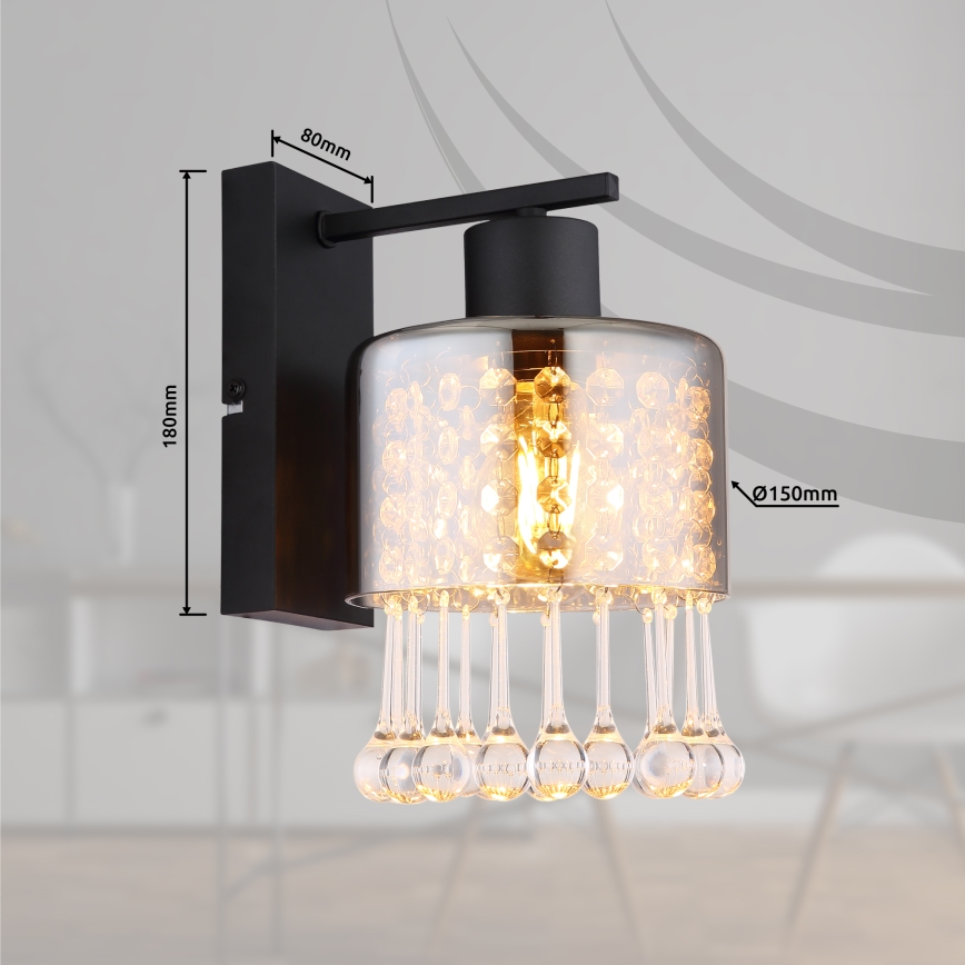 Globo - Zidna lampa 1xE27/60W/230V crna