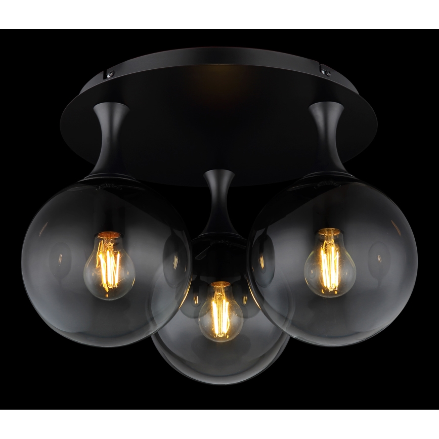 Globo - Nadgradni luster 3xE27/10W/230V pr. 46 cm crna