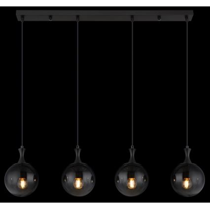 Globo - Luster na sajli 4xE27/10W/230V crna