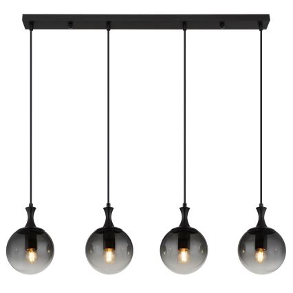 Globo - Luster na sajli 4xE27/10W/230V crna