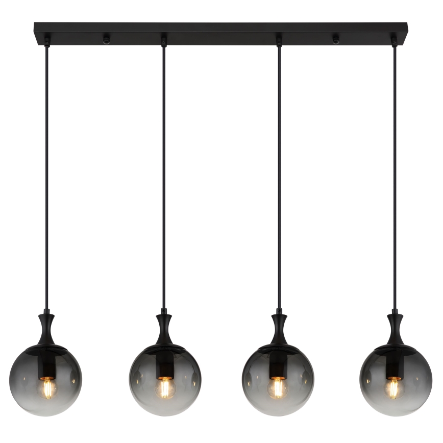 Globo - Luster na sajli 4xE27/10W/230V crna