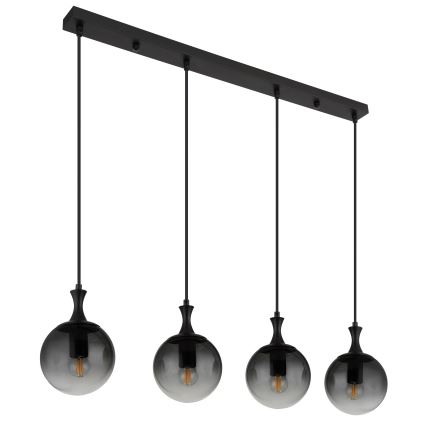 Globo - Luster na sajli 4xE27/10W/230V crna