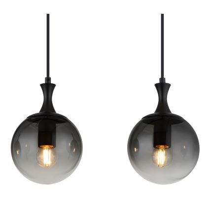 Globo - Luster na sajli 4xE27/10W/230V crna