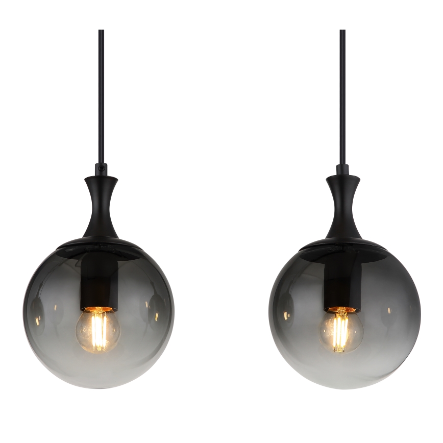 Globo - Luster na sajli 4xE27/10W/230V crna