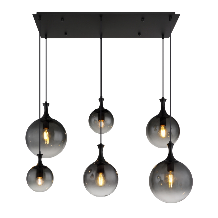 Globo - Luster na sajli 6xE27/10W/230V crna