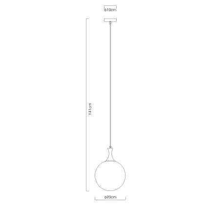 Globo - Luster na sajli 1xE27/10W/230V pr. 25 cm crna