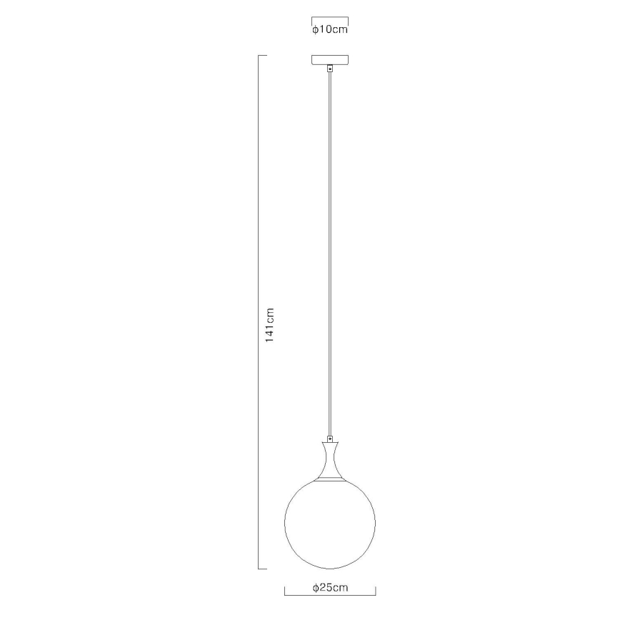 Globo - Luster na sajli 1xE27/10W/230V pr. 25 cm crna