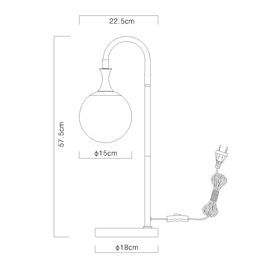 Globo - Stolna lampa 1xE27/10W/230V crna