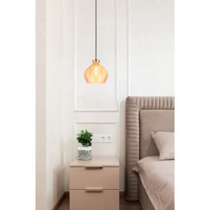 Globo - Luster na sajli 1xE27/60W/230V Ø 22 cm zlatna