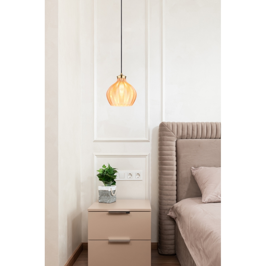 Globo - Luster na sajli 1xE27/60W/230V Ø 22 cm zlatna