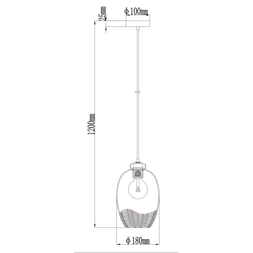 Globo - Luster na sajli 1xE27/60W/230V Ø 22 cm zlatna