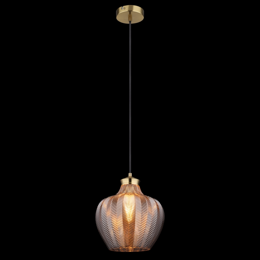 Globo - Luster na sajli 1xE27/60W/230V Ø 22 cm zadimljeno