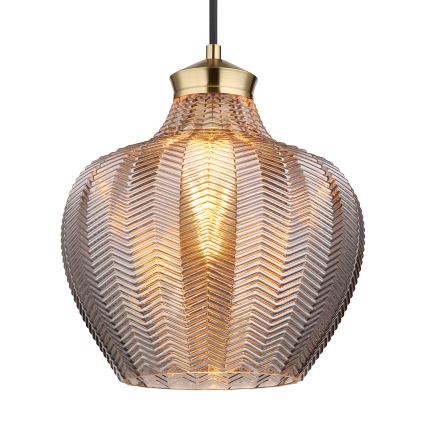 Globo - Luster na sajli 1xE27/60W/230V Ø 22 cm zadimljeno