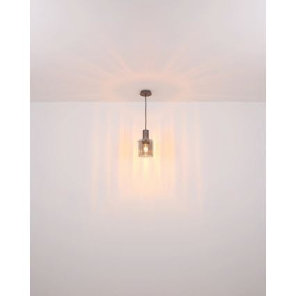 Globo - Luster na sajli 1xE27/40W/230V pr. 18 cm smeđa
