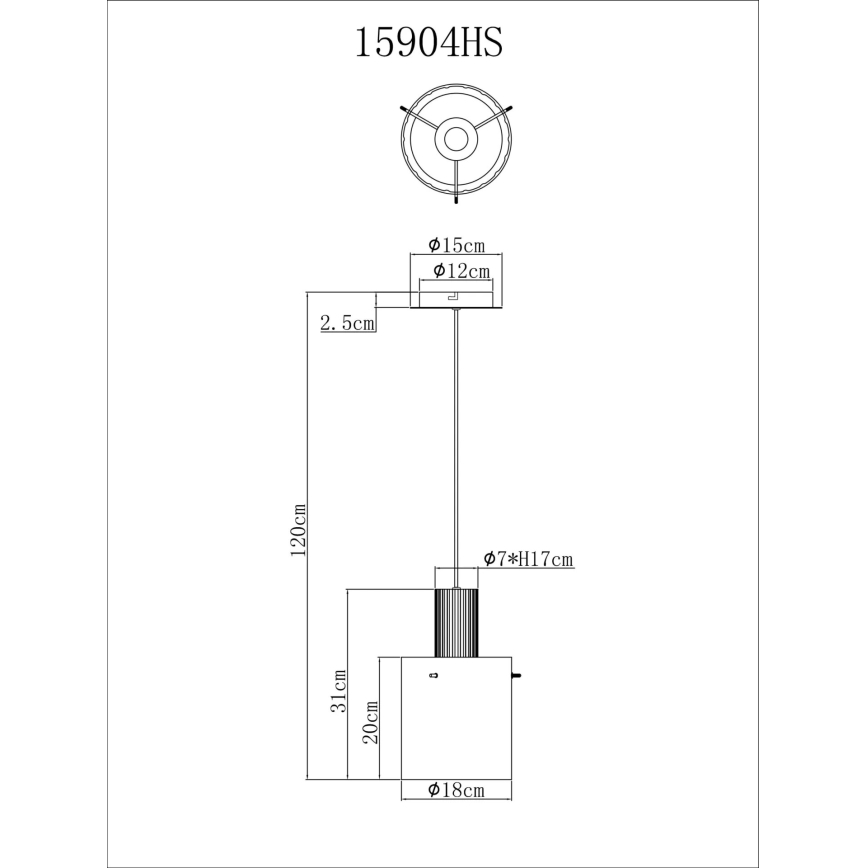 Globo - Luster na sajli 1xE27/40W/230V pr. 18 cm siva