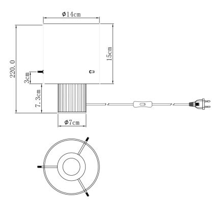 Globo - Stolna lampa 1xE27/40W/230V pr. 14 cm siva
