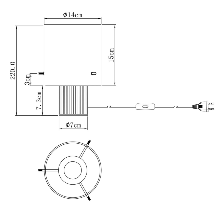 Globo - Stolna lampa 1xE27/40W/230V pr. 14 cm siva