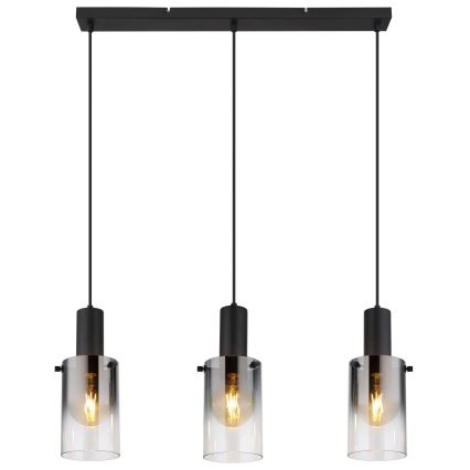 Globo - Luster na sajli 3xE27/40W/230V crna