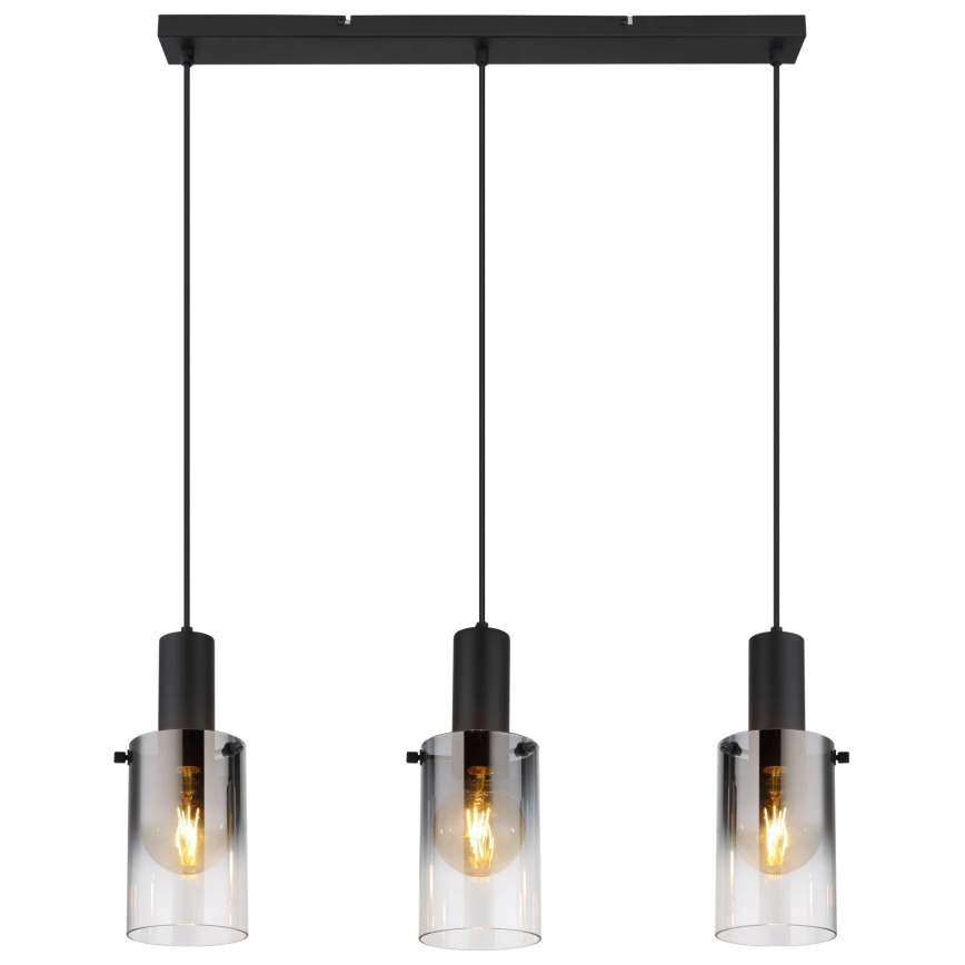 Globo - Luster na sajli 3xE27/40W/230V crna