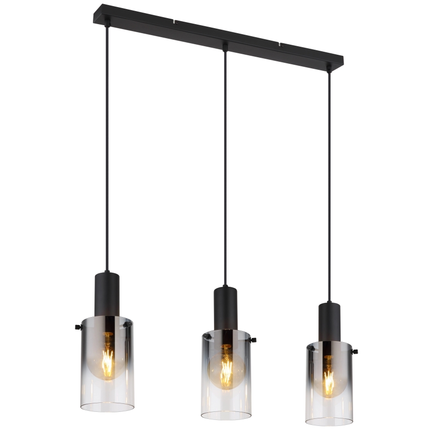 Globo - Luster na sajli 3xE27/40W/230V crna