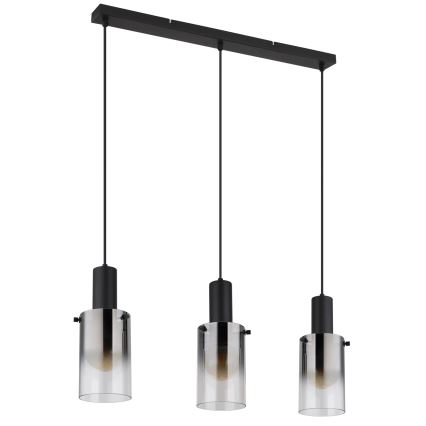 Globo - Luster na sajli 3xE27/40W/230V crna