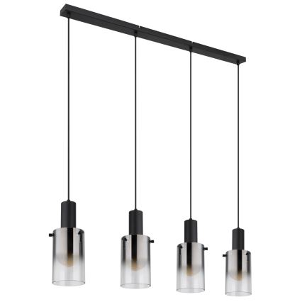 Globo - Luster na sajli 4xE27/40W/230V crna