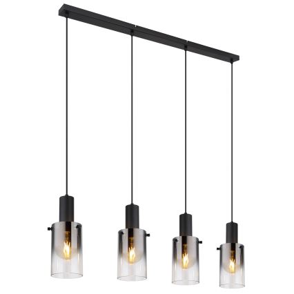 Globo - Luster na sajli 4xE27/40W/230V crna