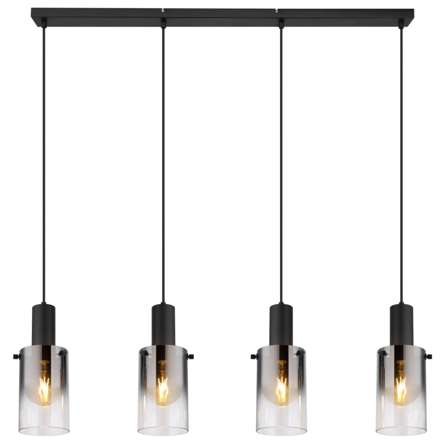 Globo - Luster na sajli 4xE27/40W/230V crna